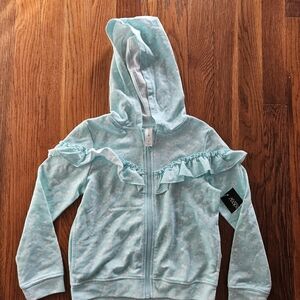 Ideology Mint Green Hoodie with Ruffle Detail Size 6